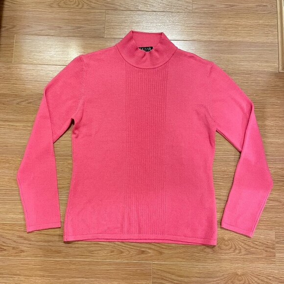 Vintage Made in Italy Merino Wool Mockneck Sweater Pink - Picture 1 of 6
